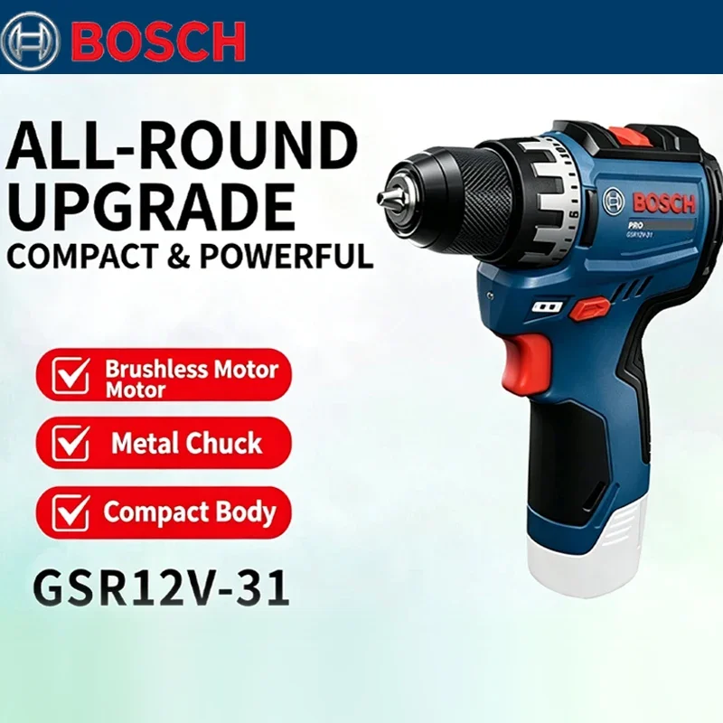 Woodworking Workshop - บ๊อช GSR 12V-31 สว่านไฟฟ้าไร้แปรงถ่าน แรงบิดสูง ปรับความเร็วได้สองระดับ