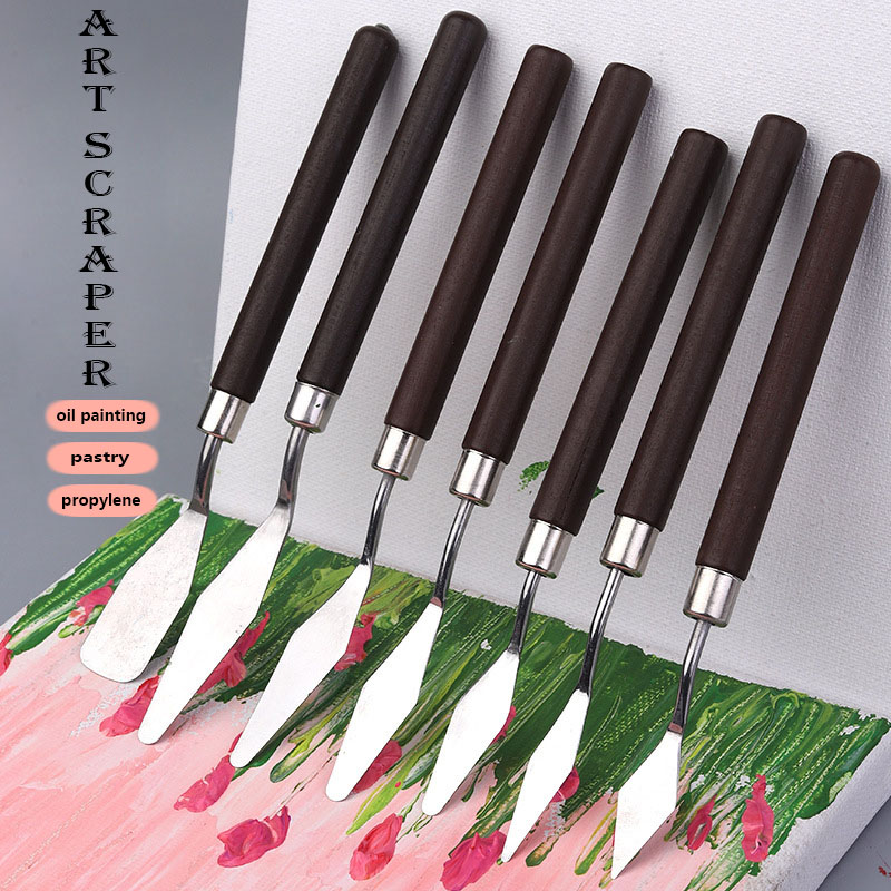 Drawknife Blade - สแตนเลสภาพวาดสีน้ํามันมีด,ไม้พายศิลปิน,เครื่องมือศิลปะ,เครื่องเขียน,อุปกรณ์เบเกอรี่เค้ก,วาด,น่ารัก, 1, 3, 5, 7 ชิ้น