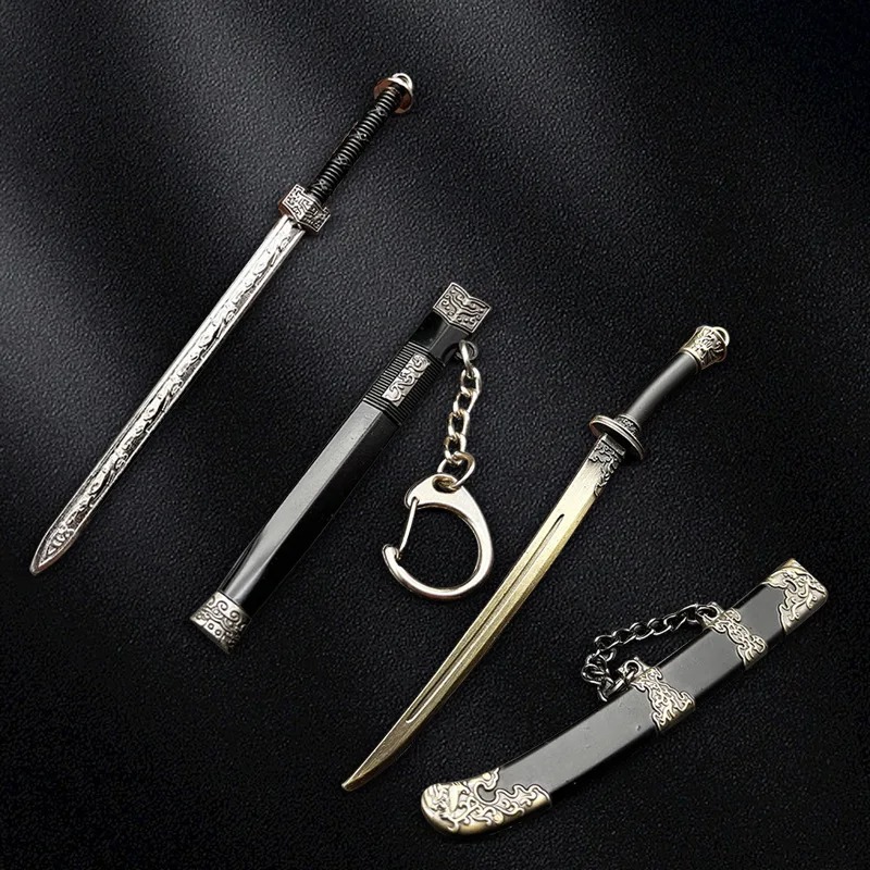 Drawknife Blade - ปลอกโลหะสำหรับดาบโบราณชื่อดังหลายแบบ, พวงกุญแจรูปดาบเล็กที่ยังไม่ได้เปิดใช้งาน