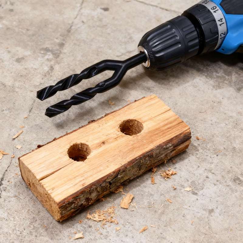 Woodworking Jokes - ดอกสว่านปลอมแบบสองหัว ของเล่นตลก อุปกรณ์เสริมสำหรับงานไม้ ใช้สำหรับเล่นตลก