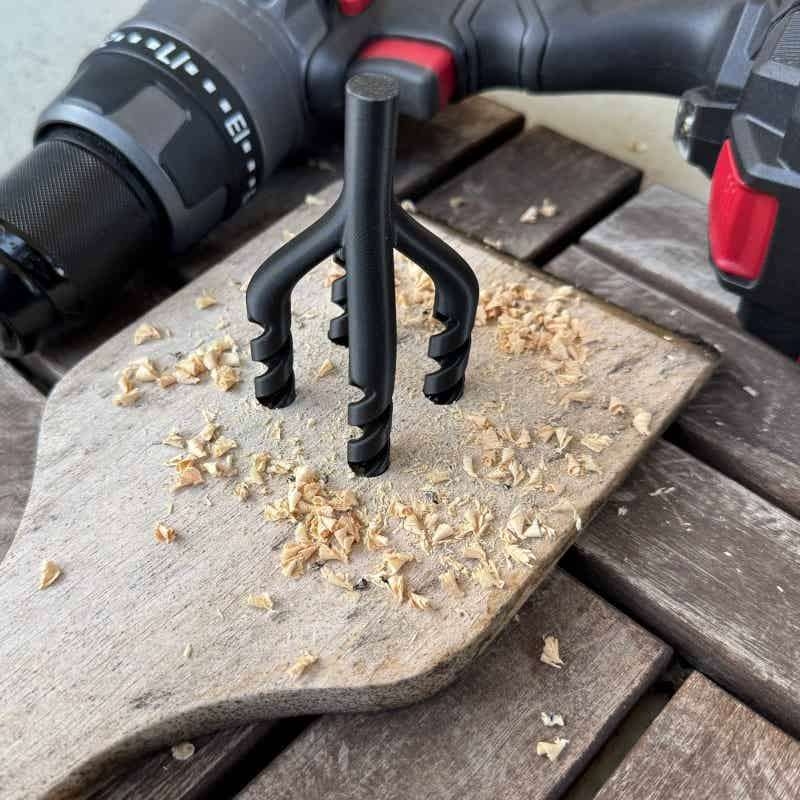Woodworking Jokes - ดอกสว่านพลาสติก 4 ชิ้น ของเล่นสำหรับแกล้ง ดอกสว่านปลอมลายไม้ สำหรับสว่านไฟฟ้า