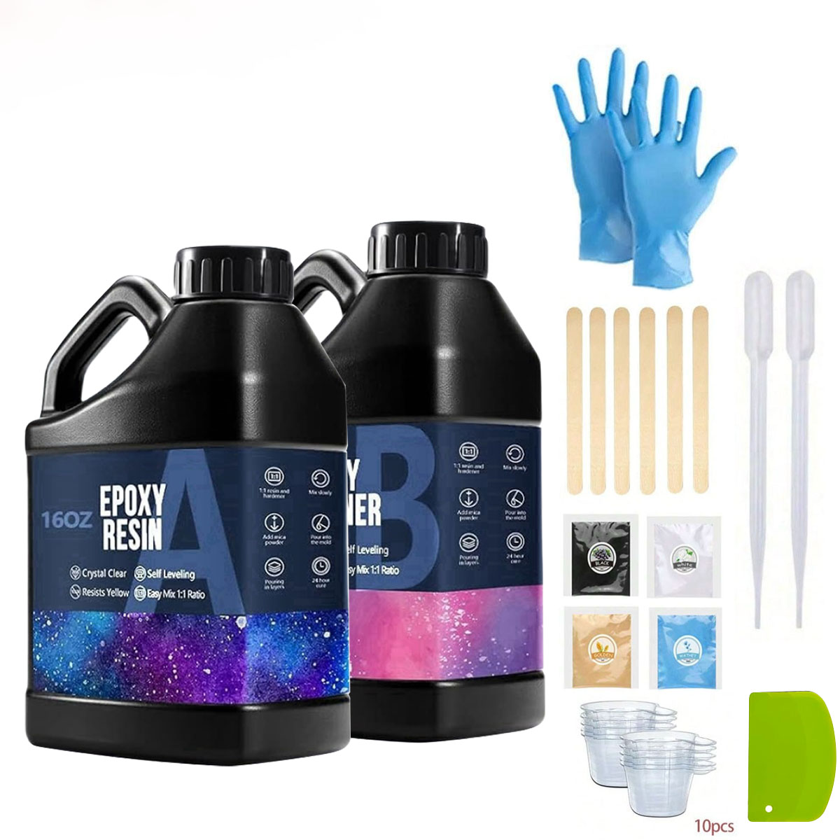 Woodworking Resin - ชุดเรซิ่นอีพ็อกซี่ใส 1000 มล. ไม่เหลือง ไม่มีฟองอากาศ เรซิ่นสำหรับงานศิลปะ