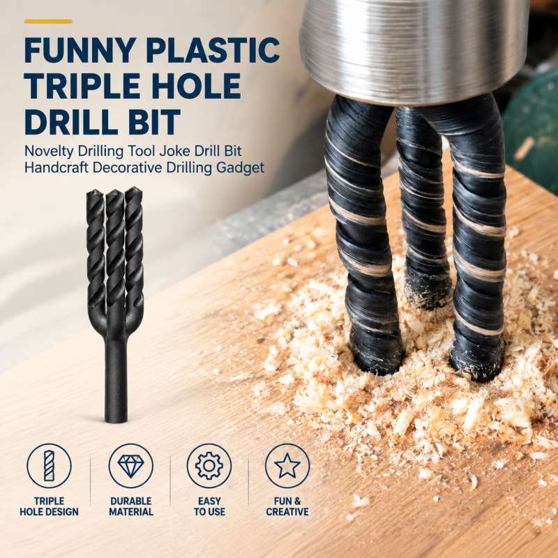 Woodworking Jokes - ดอกสว่านพลาสติกสามรูสุดฮา เครื่องมือเจาะแปลกใหม่ ดอกสว่านตลก อุปกรณ์เจาะตกแต่งงานฝีมือ